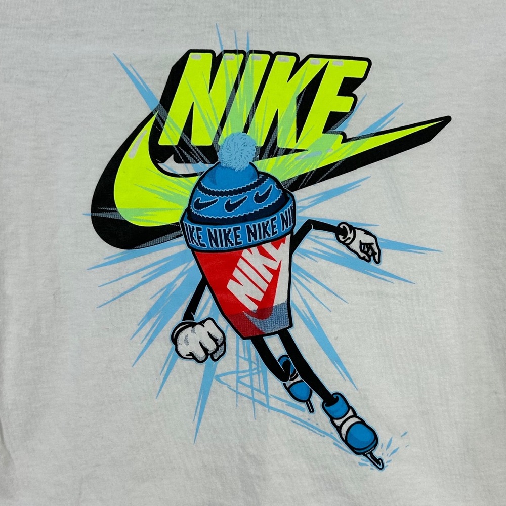 Nike Girls White Graphic T-Shirt Ice Cream Cone Skater Graphic Tee Size 4 New